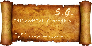 Sárvári Gusztáv névjegykártya