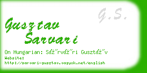 gusztav sarvari business card